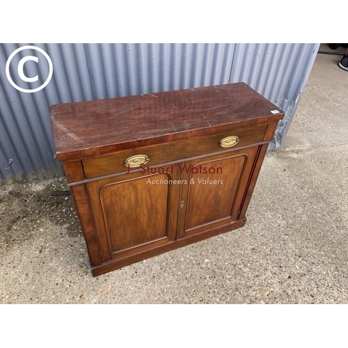 87 - A Victorian mahogany single drawer sideboard