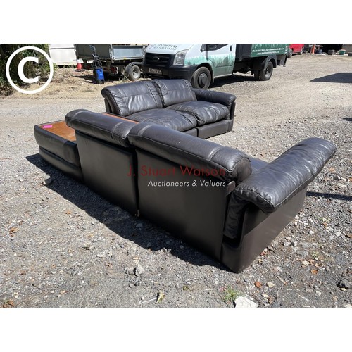 300a - A mid century modular corner lounge sofa set by Gimson Slater with cube coffee table corner piece