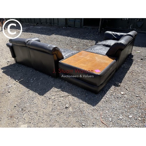 300a - A mid century modular corner lounge sofa set by Gimson Slater with cube coffee table corner piece