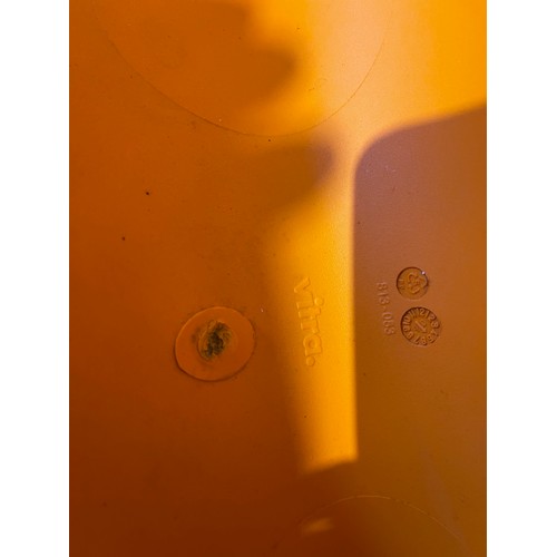 288 - A set of four Verner Panton designer chairs, two orange two blue