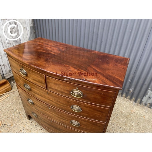 101 - A victorian mahogany bow front chest of five drawers