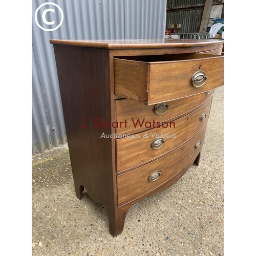 101 - A victorian mahogany bow front chest of five drawers