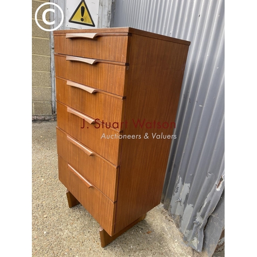 118 - A teak tallboy chest of six drawers EON furniture