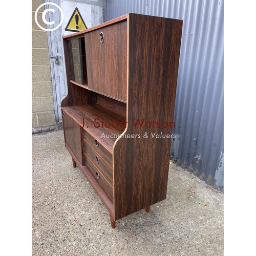 122 - A rosewood high back cocktail sideboard