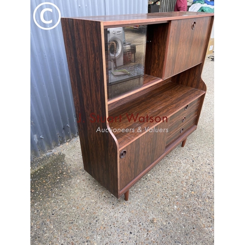 122 - A rosewood high back cocktail sideboard