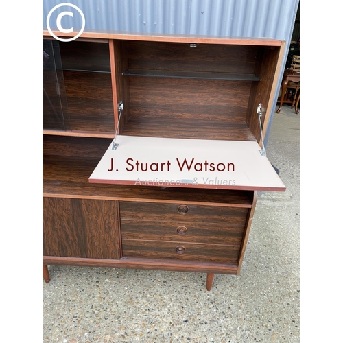 122 - A rosewood high back cocktail sideboard