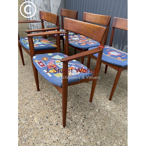 139 - A set of five danish teak dining chairs labelled Rosengren Hansen