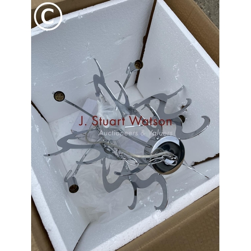 16 - Modern chrome chandelier light fitting