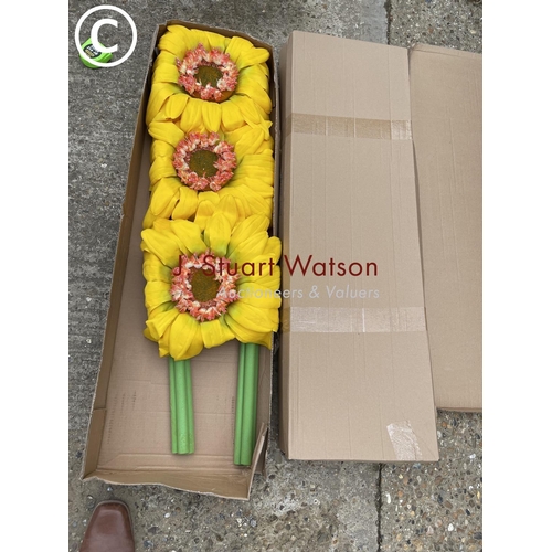 173 - Two boxes of large artificial sunflower