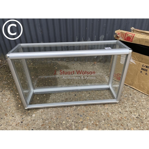 190 - An aluminium counter top display case