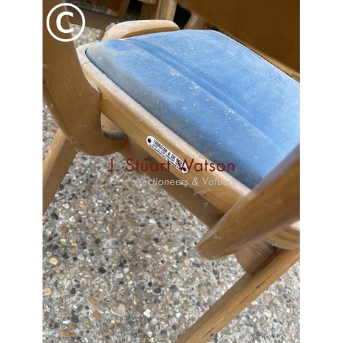 196 - A set of 10 vintage bent ply stacking school chairs