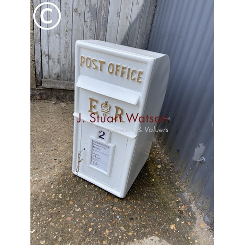 201 - A white reproduction postbox with key