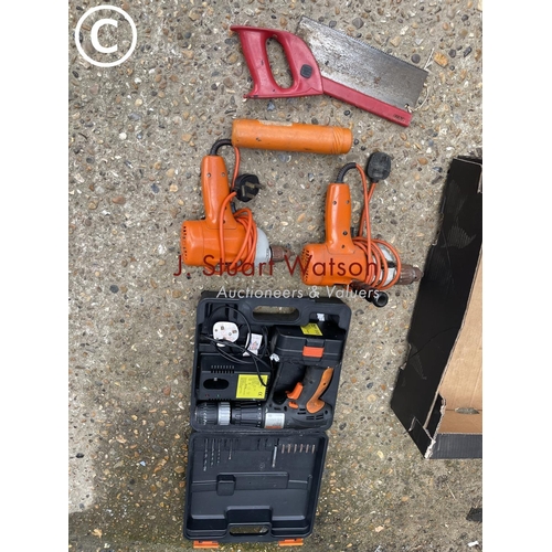 215 - A guild power nailer, torque wrench and box of drills