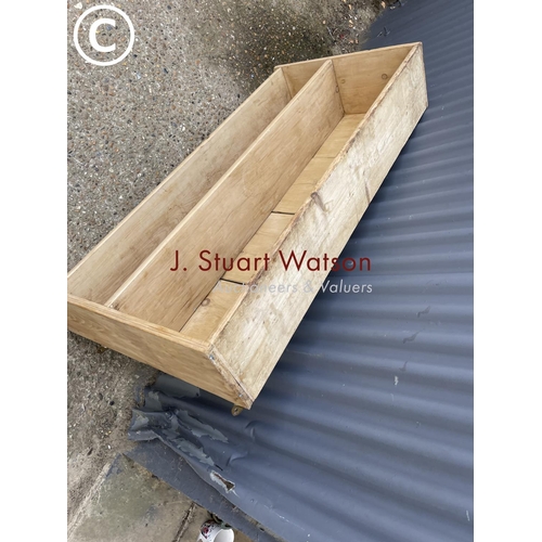 231 - A large rustic pine wall shelf