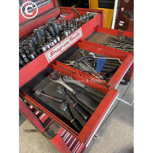 245 - A snap on tool chest completely loaded with assorted workshop tools, sockets, spanner's etc