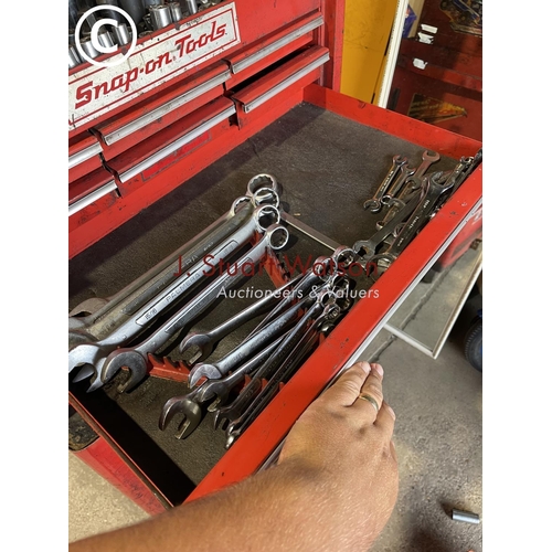 245 - A snap on tool chest completely loaded with assorted workshop tools, sockets, spanner's etc