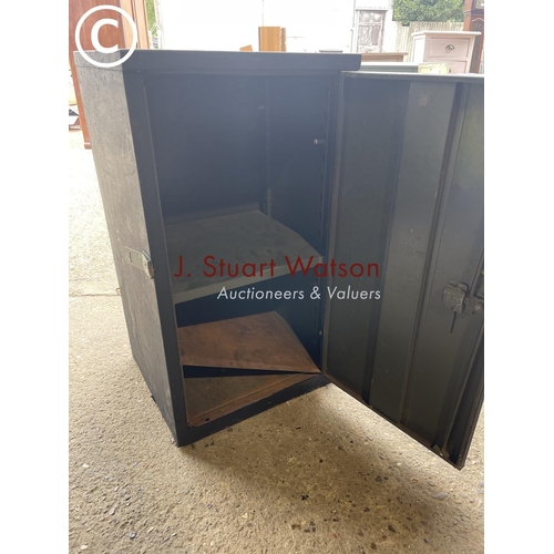 246 - A black painted metal locker cabinet