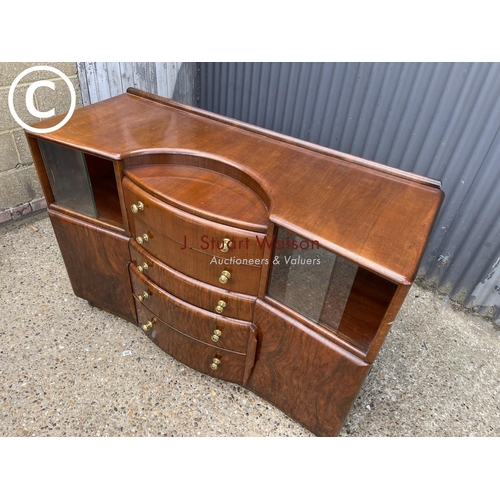 281 - A walnut deco style sideboard