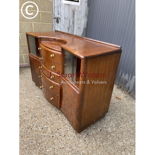 281 - A walnut deco style sideboard