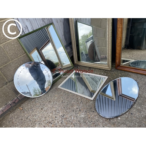 283 - 8 assorted wall mirrors