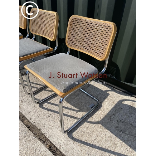 311 - Three chrome cantilever chairs with begere backs