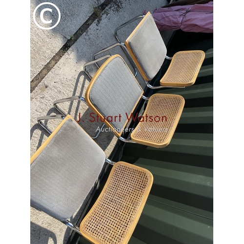 311 - Three chrome cantilever chairs with begere backs