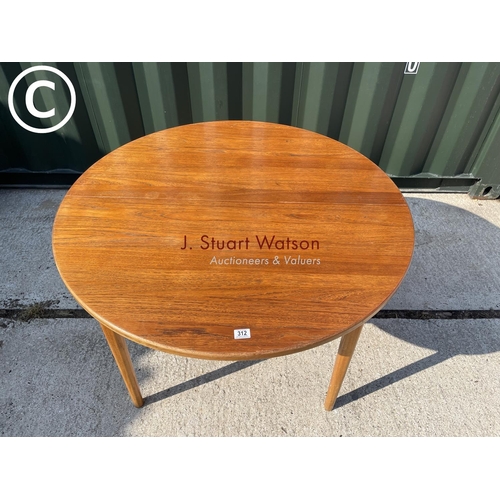 312 - A mid century g plan style extending  teak dining table