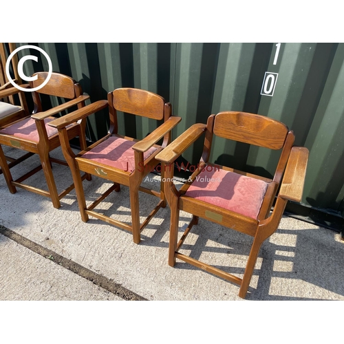 313 - Four oak carver chairs