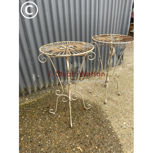 348 - A pair of vintage wire work side tables by Laura Ashley