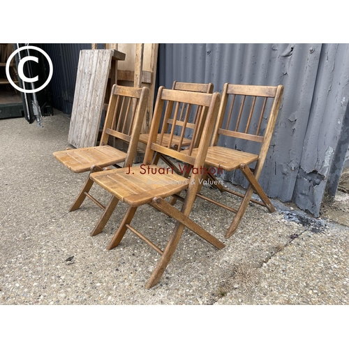 354b - Four vintage childrens folding chairs