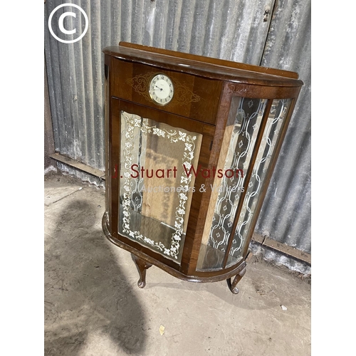 36 - A 20th century display cabinet with two glass shelves