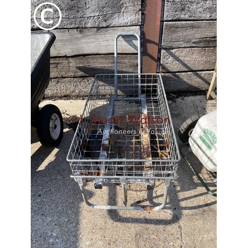 413 - Galvanised garden centre style trolley