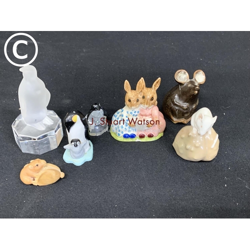 598 - Doulton Bunnykins story time Figure, small chip to front, Copenhagen mouse and other figures