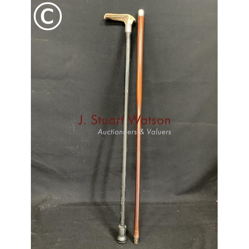 599 - Two Silver mounted walking sticks