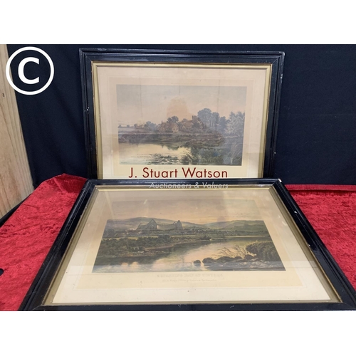 681 - 2 framed print Goring on Thames and Tinten Abby,