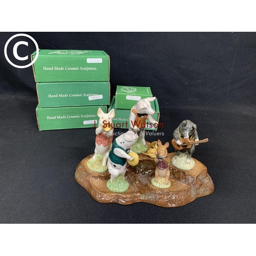 731 - Beswick 5 piece Big band and stand, no damage