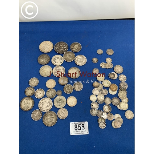 858 - Collection of Victorian and later GB Silver coins total weight 368 gms