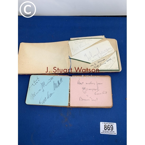 869 - Two vintage autograph books 1930's - 1950's