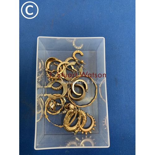 871 - Collection of gold plated earrings