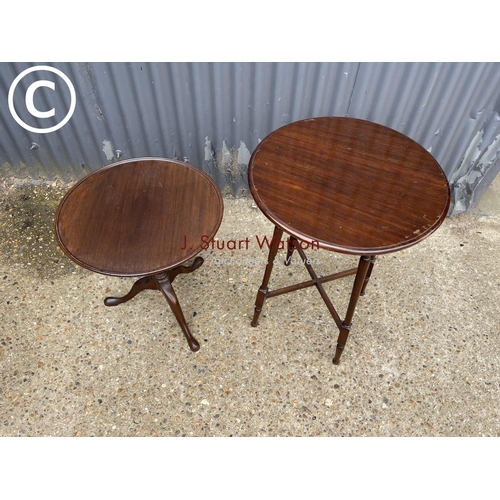 92 - Two antique mahogany occasional tables