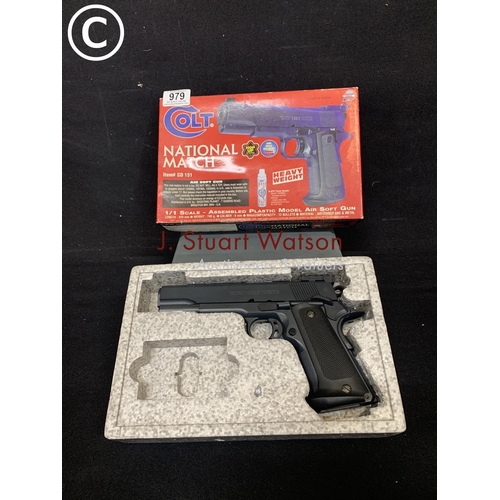 979 - Colt National Match Air soft gun boxed