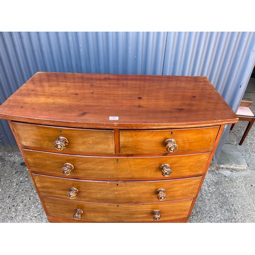 110 - A victorian bow front chest of five drawers