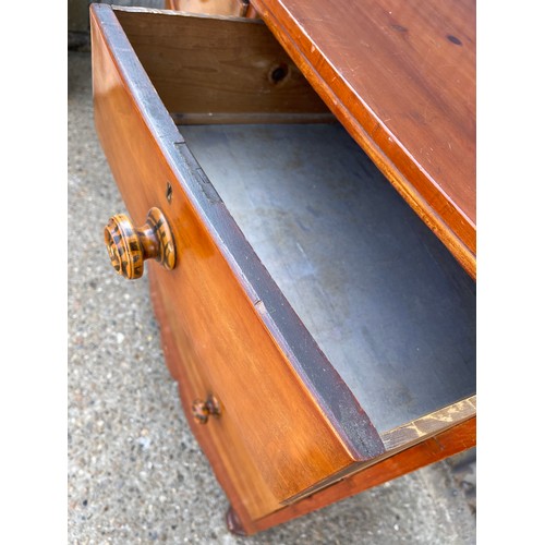 110 - A victorian bow front chest of five drawers