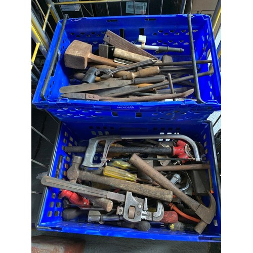 393 - Two Blue Crates of hand tools (2)