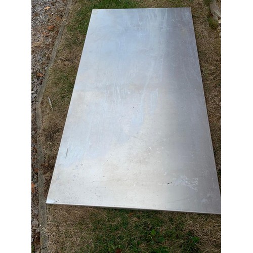 400 - A Fabricated Aluminium Tray unused 170 x 90 x 5 cms