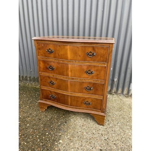 13 - A reproduction yew chest of four