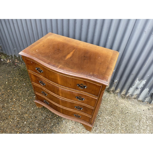 13 - A reproduction yew chest of four