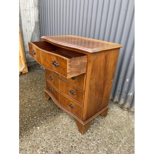 13 - A reproduction yew chest of four