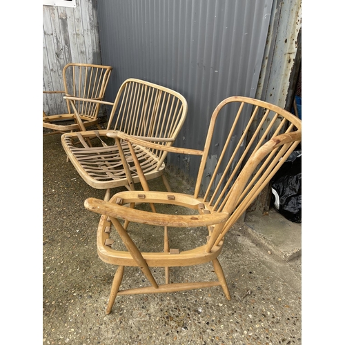 169 - An ercol light elm three piece suite for repair and restoration