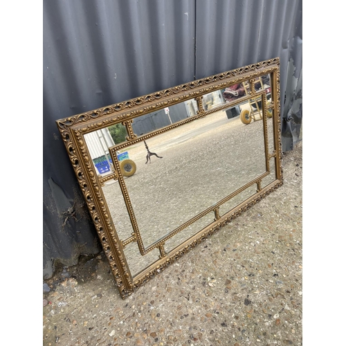 17 - Sectioned gold gilt mirror 83x55